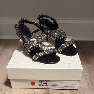 Alexander McQueen Black Heels with Silver Studs 40